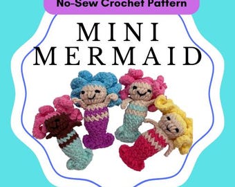 No-Sew Mini Meerjungfrau Häkelanleitung ~ Instant Download ~ Einfache Anleitung zum Häkeln
