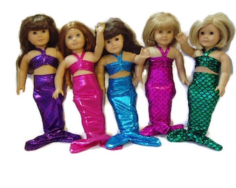 Ropa de muñeca traje de sirena se adapta a muñecas American Girl Artículo 557