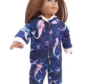 La ropa de muñeca de 18 pulgadas de Mermaid Pajama Pj se adapta a muñecas American Girl