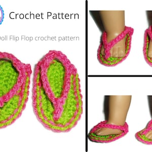 PDF Crochet Pattern Doll Flip Flop Sandals Fits American Girl Dolls DIY Okay to sell finished items  Immediate Instant Download