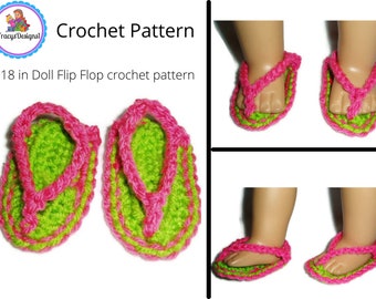 PDF Häkelanleitung Puppe Flip Flop Sandalen Passend für American Girl Dolls DIY Ok, fertige Artikel zu verkaufen Sofort Sofort Download