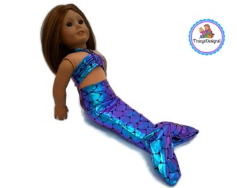 Color Changing Mermaid Outfit 18 inch doll clothes Fits American Girl dolls