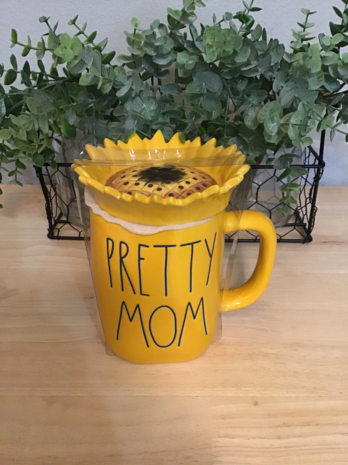 Authentic Rae Dunn mug with topper sunflower pretty mom Etsy