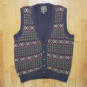 Vintage 90s Navy Made in USA Knit Sweater Vest - Medium