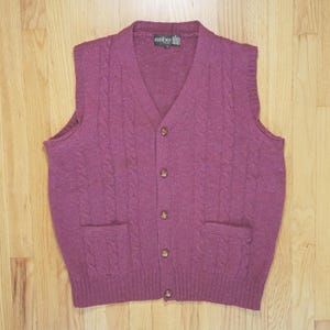 Vintage 90s Renbergs 100% Shetland Wool Knit Sweater Vest - XL