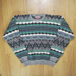 Vintage 90s COOGI Like Colorful Sweater - Large