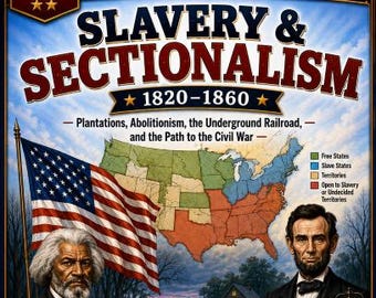 No Prep. Print and Go. Early U.S. History Unit 9: Slavery & Sectionalism.Middle School. Lessons, Vocabulary, Assessments.No textbook needed.