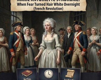 True Stories from History: No-Prep Mini-Lessons. HS World History. Marie Antoinette Syndrome. When Fear Turned Hair White Overnight.