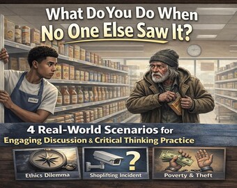 No Prep. Ready to print. 4 Critical Thinking Dilemmas for HS Discussion. "What do you do when no one else saw it?" Includes teacher key