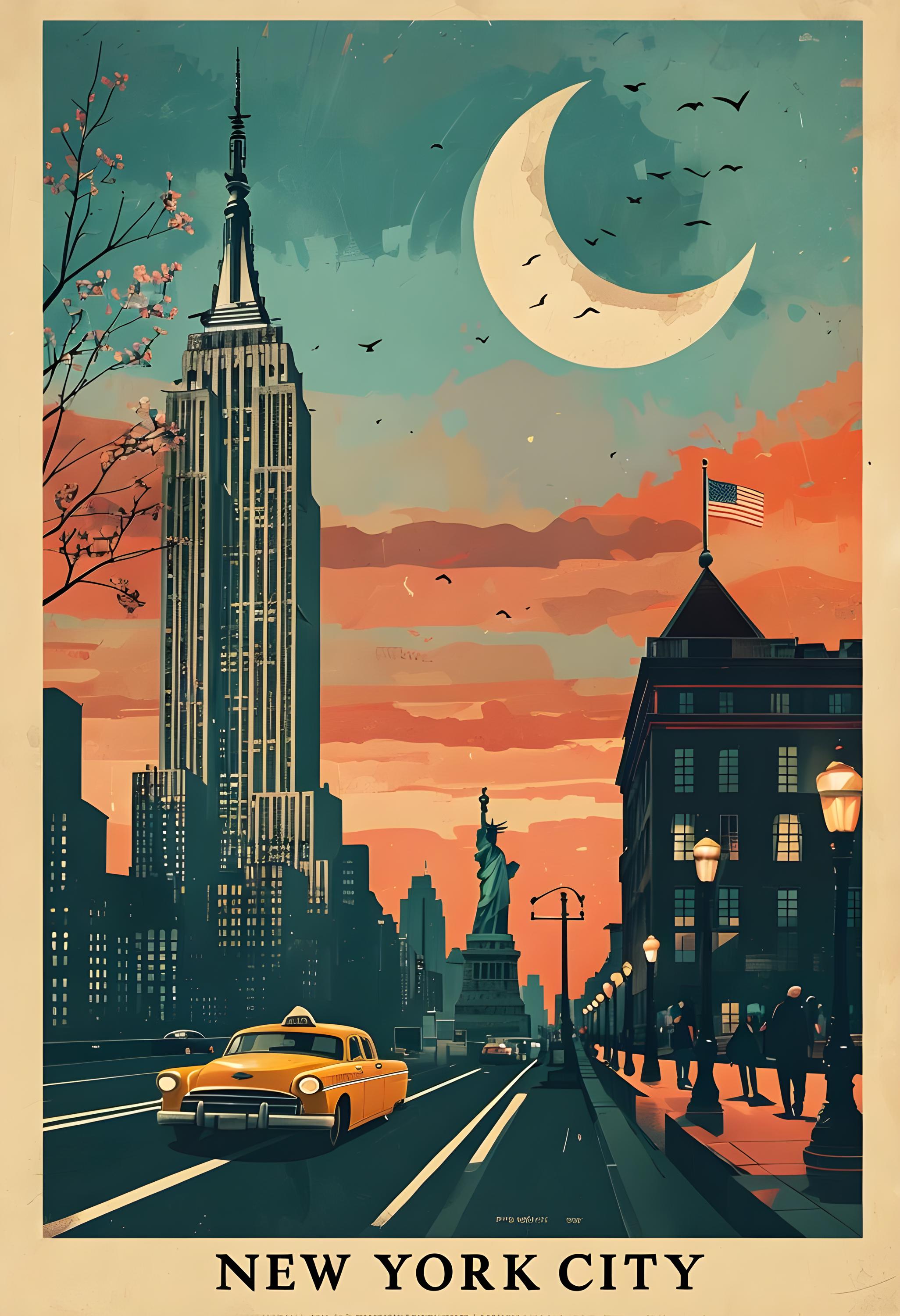 New York City Travel Poster - Digital Wall Art - Digital Download - Etsy