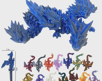 TY1201 3D Printed Medium Winged Dragon Figure 1" x 9" Wholesale Lot of 48 pieces