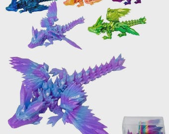 TY1204 3D Printed Winged Dragon Figure 11" x 12" Wholesale Lot of 18 pieces