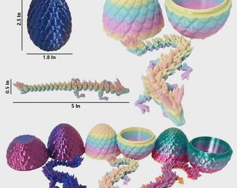 TY1205 3D Printed Dragon in Egg 2.5" Figure Wholesale Lot of 72 Assorted Colors