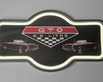 Pontiac GTO 6.5L LED Neon Sign: Muscle Car Garage Wall Decor (17" x 10")