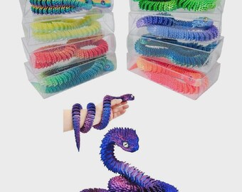 TY1210 3D Printed Snake 29" Extra Long Flexible Model Wholesale Lot of 30 Assort