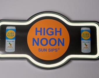 High Noon LED Neon Sign: Bar Wall Light, Man Cave Decor (17" x 10")