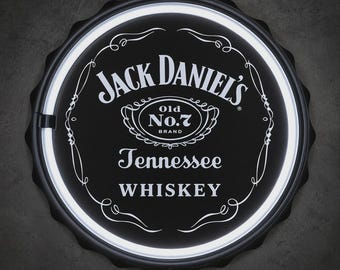Jack Daniel’s Old No. 7 Tennessee Whiskey LED Lighted Sign 12” Round