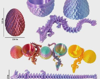 TY1206 3D Printed Dragon in Egg 3.5" Figure Wholesale Lot of 84 Assorted Colors