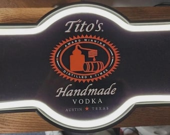 Tito's Handmade Vodka LED Neon Sign (17" x 10") Bar Man Cave Decor