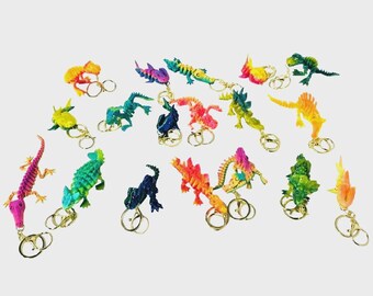 3D Printed Dino Skeleton Keychain Wholesale Lot of 75 (3 Boxes, 25 Pieces Each)