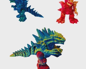 TY1194 3D Printed Monster Figure 3.5" x 5" Wholesale Lot of 72 Assorted Colors