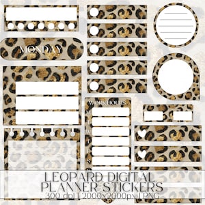 Leopard Print Digital Sticker Pack | Aesthetic Clipart for GoodNotes & Notion