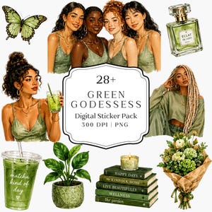 Plant Lover Digital Sticker Pack | Boho Clipart | for GoodNotes, Notion, and Personal Planners