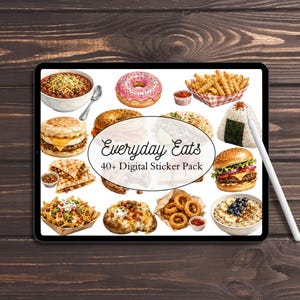 Everyday Meals Digital Sticker Pack | Meal Plan Clipart | for GoodNotes, Notability, and Digital Planners