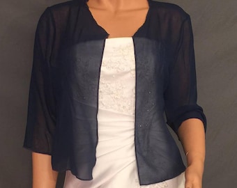 Navy blue 2025 sheer jacket