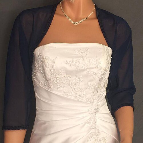 Chiffon Bolero Shrug Jacket 3/4 Sleeve 