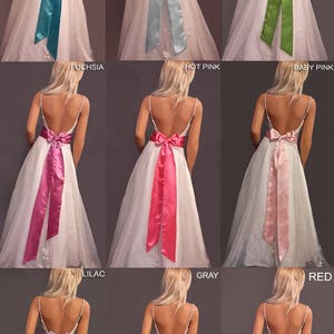 Satin wedding sash bridal belt prom evening pageant tie bridesmaid belt SSH100 AVL IN hot pink and 18 other colors CHOOSE Length & Width image 5