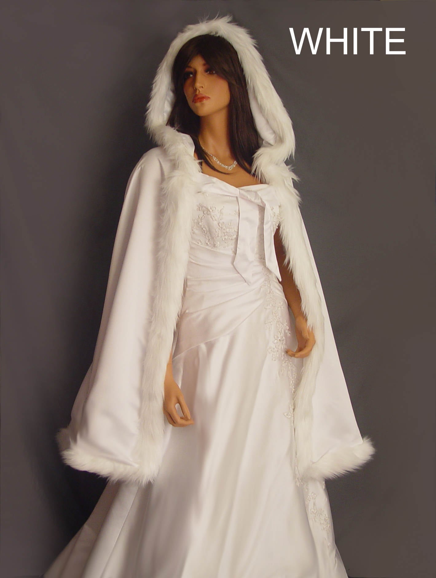 Lace Wedding Cape Cloak Hooped Bridal Shawl Medieval Cloak In White Ivory