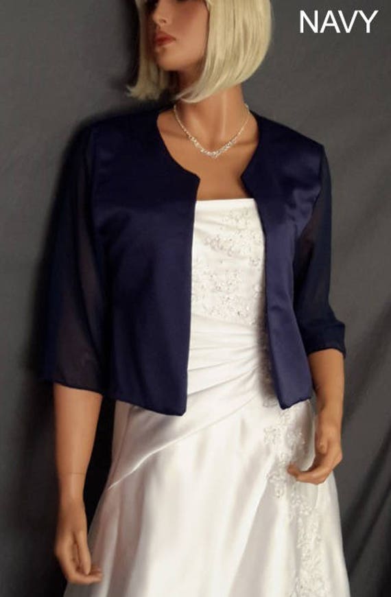 navy bolero shrug wedding