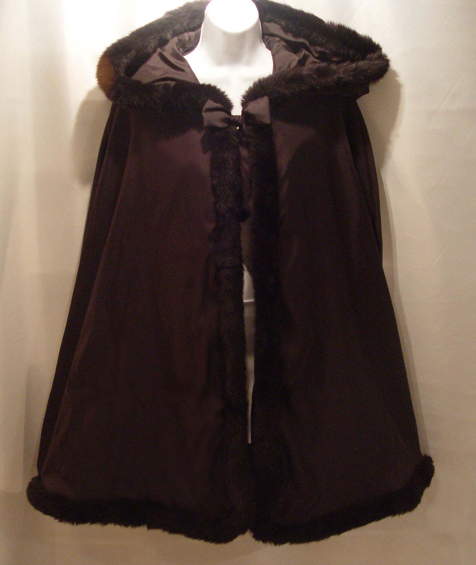 fur trimmed shawl cape