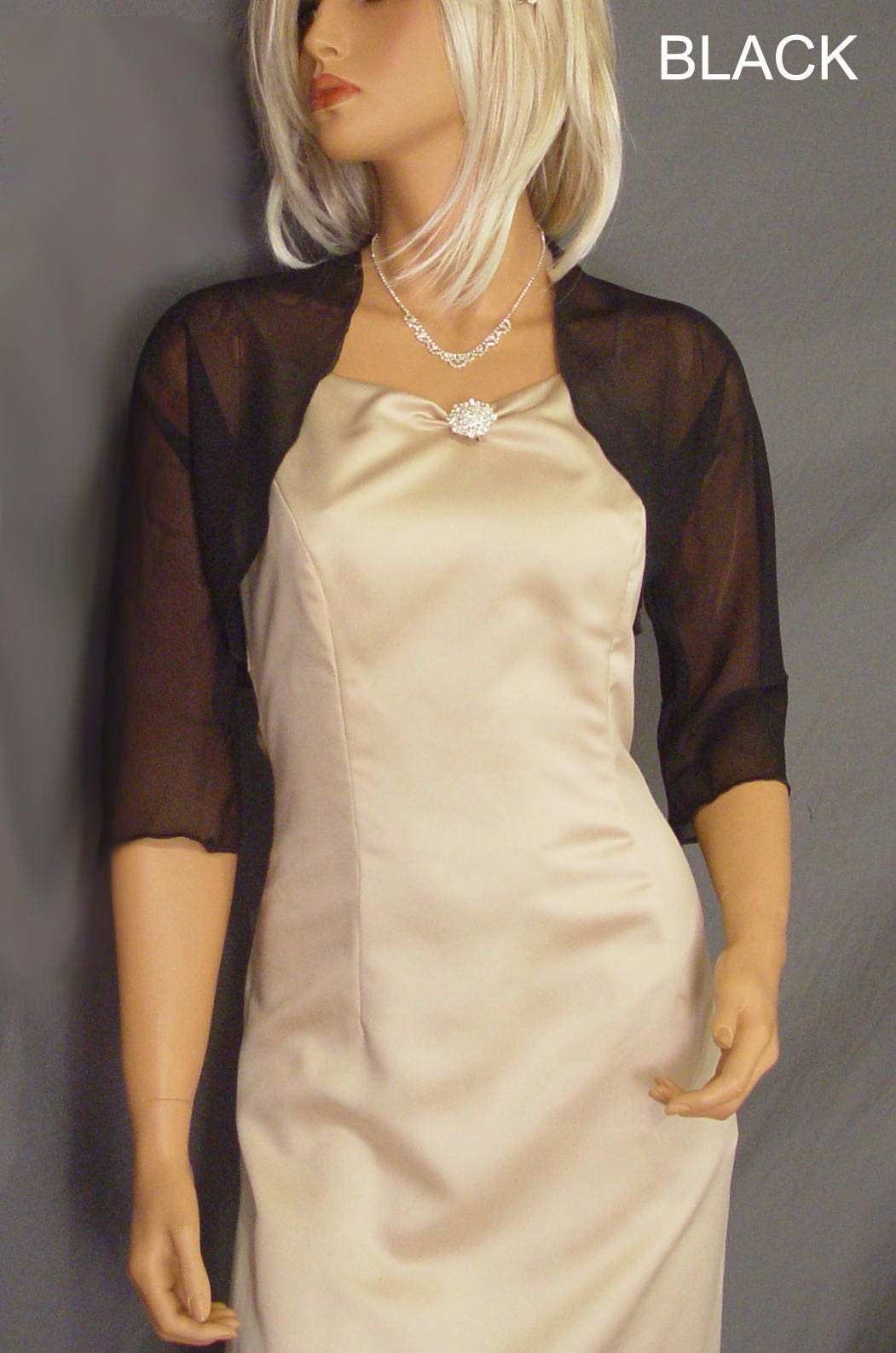 Black chiffon bolero sale