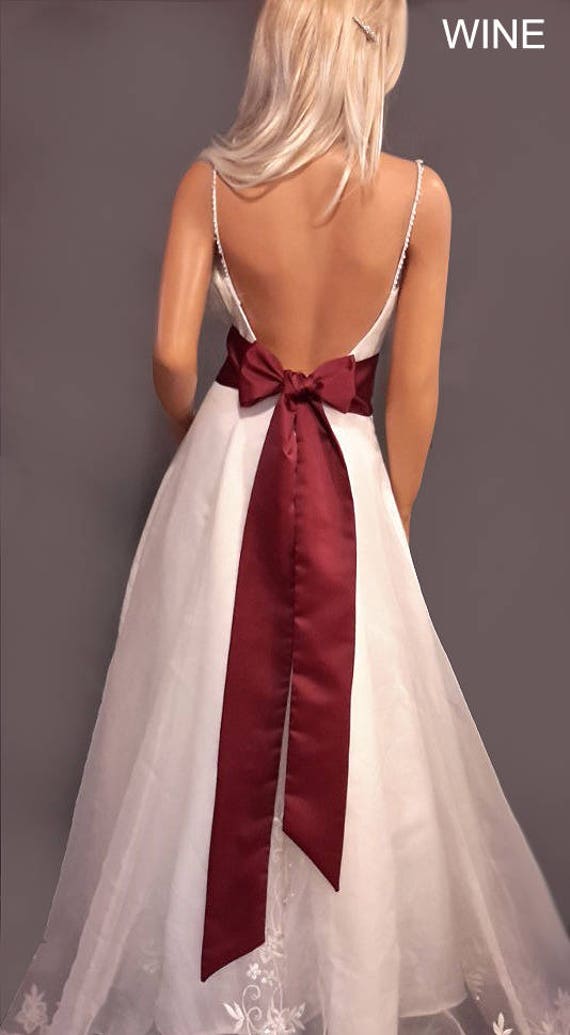 Burgundy sash for dress hotsell