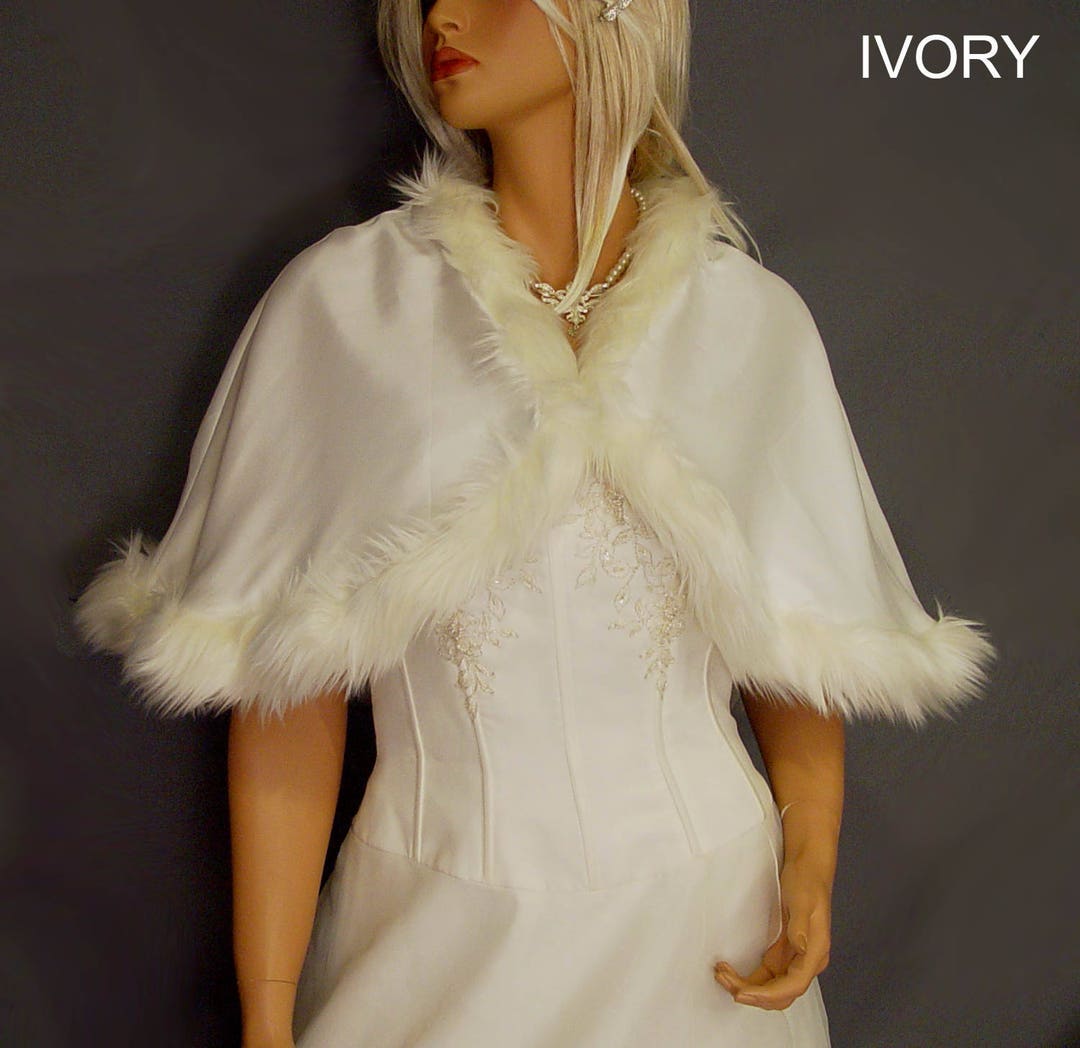 faux fur shawl cape