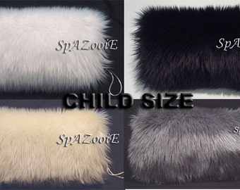 CHILD size fur hand muff warmer flower girl muff bridal CHOOSE COLOR (white, ivory, or black) Feather fur