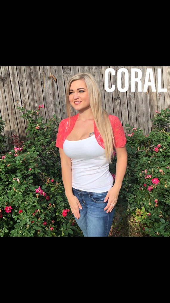 Coral bolero jacket for wedding online