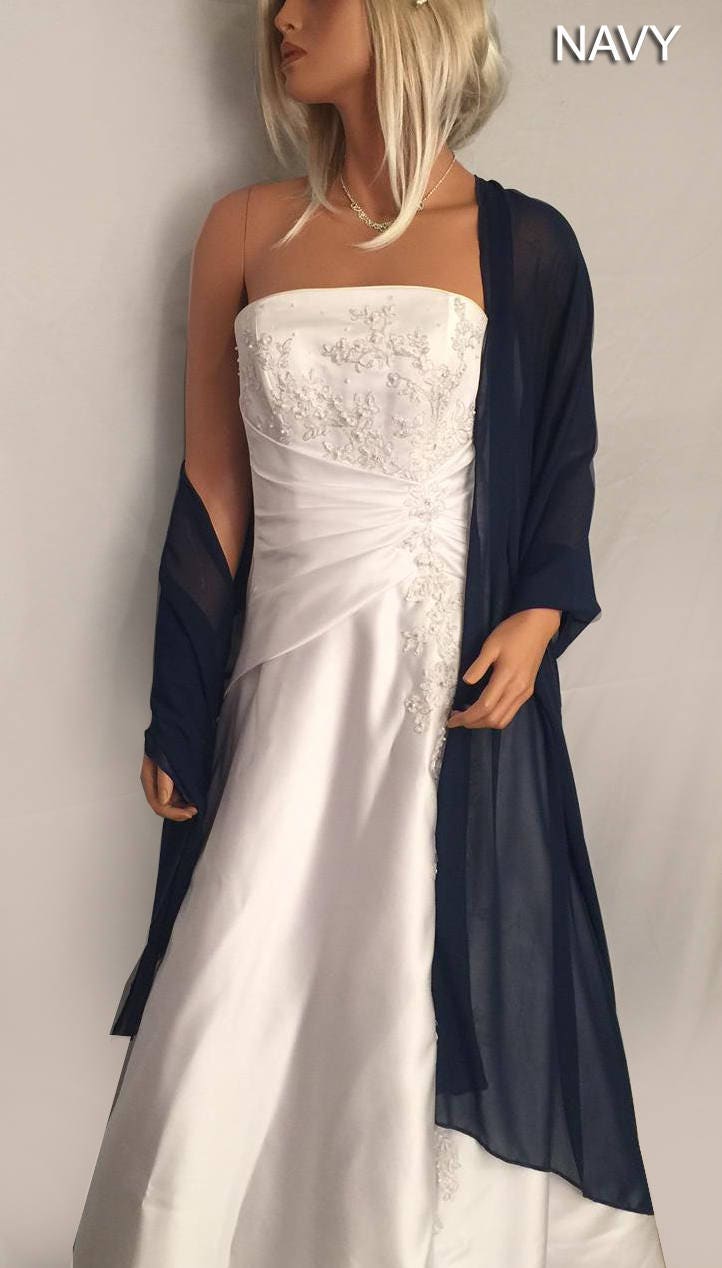 navy wrap wedding