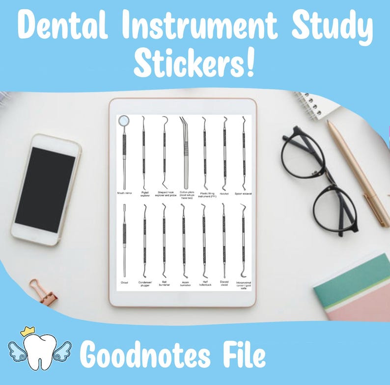 Dental Instrument Stickers: Restorative Cassette Study Tool (goodnotes ...
