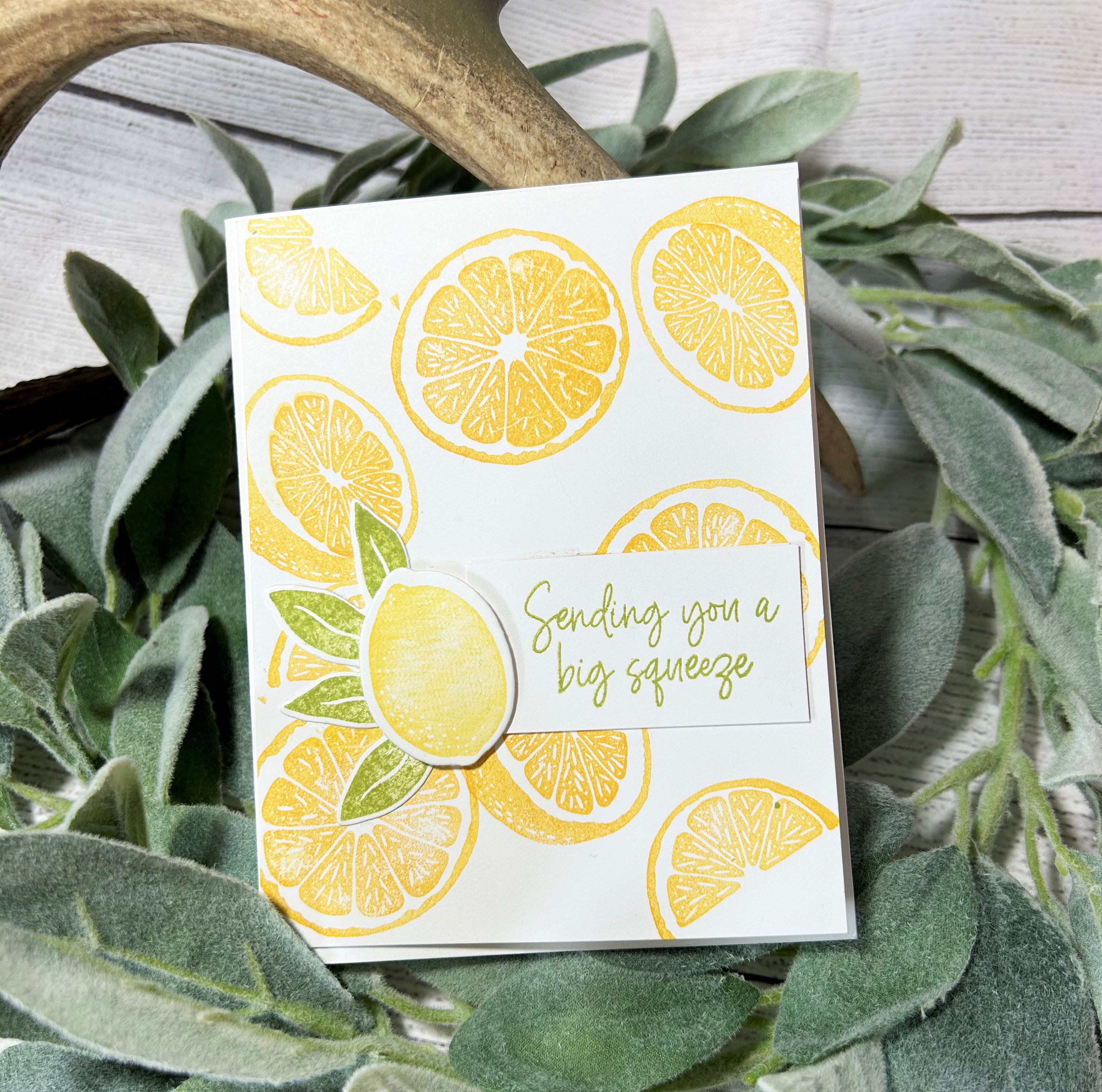 Handmade Lemon Greeting Card: Sending You a Big Squeeze