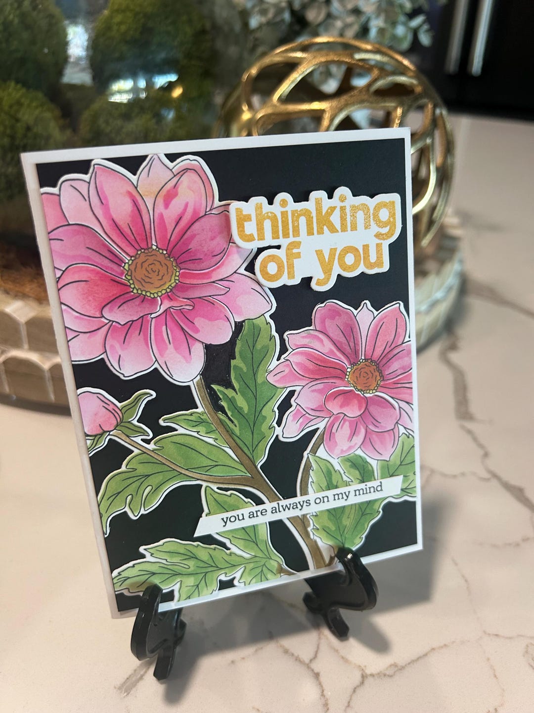Thinking. Thanks Handmade Any Occasion THINKING of YOU Greeting Card Flowers Birthday ...