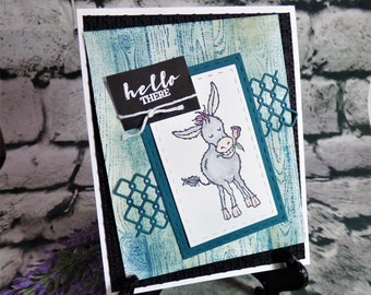 Handmade All Occasion Card, Adorable Hello There Card, Stampin Up Notecard, Donkey Greeting Card, Birthday, Thank You, Thinking of You