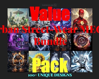 Urban Streetwear PNG Graphics Bundle, Pop Culture DTF Designs