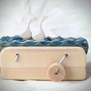 wooden swans automaton kinetic sculpture hand crank wedding anniversary gift image 5