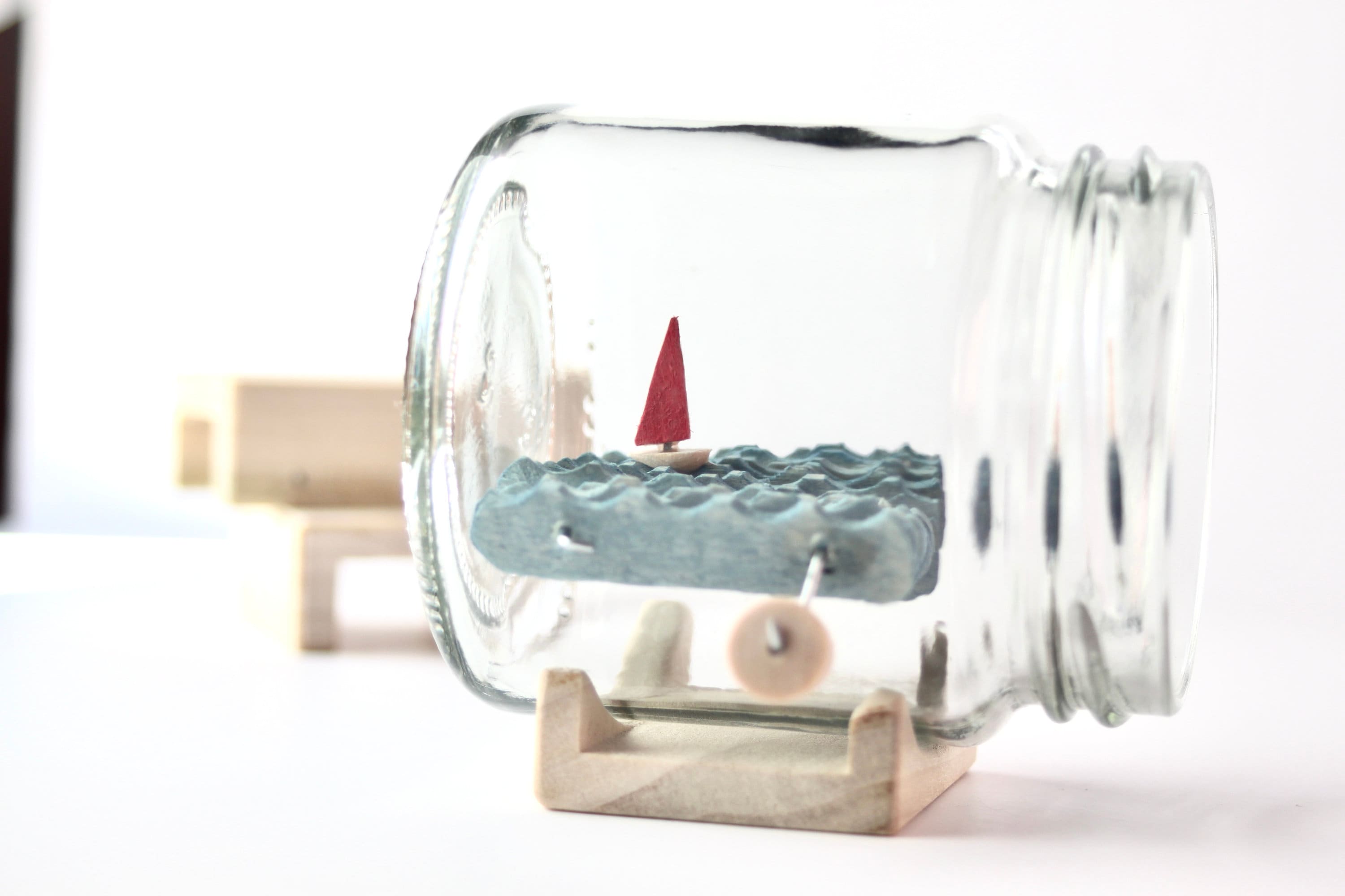 Sculpture Hand Crank Ship in a Bottle Nautical Decor Etsy