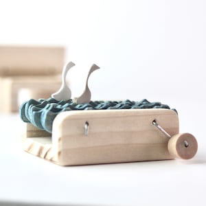 Hand crank wooden swans automaton sculpture