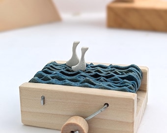 Unique Wedding Gift Kinetic sculpture wooden swans automaton