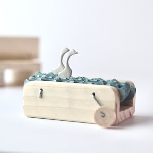 wooden swans automaton kinetic sculpture hand crank wedding anniversary gift image 3